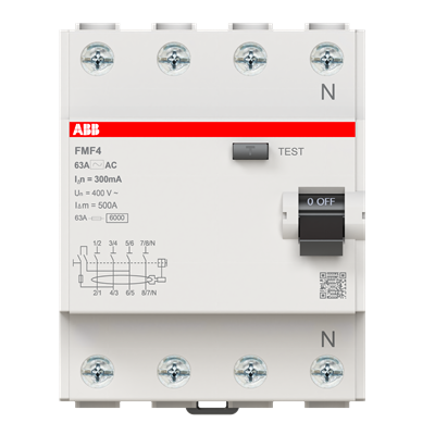 2CSF604088R3630 6 kA, 4P, 63A, 300 mA, AC Tipi 2CSF604088R3630 6 kA, 4P, 63A, 300 mA, AC Tipi