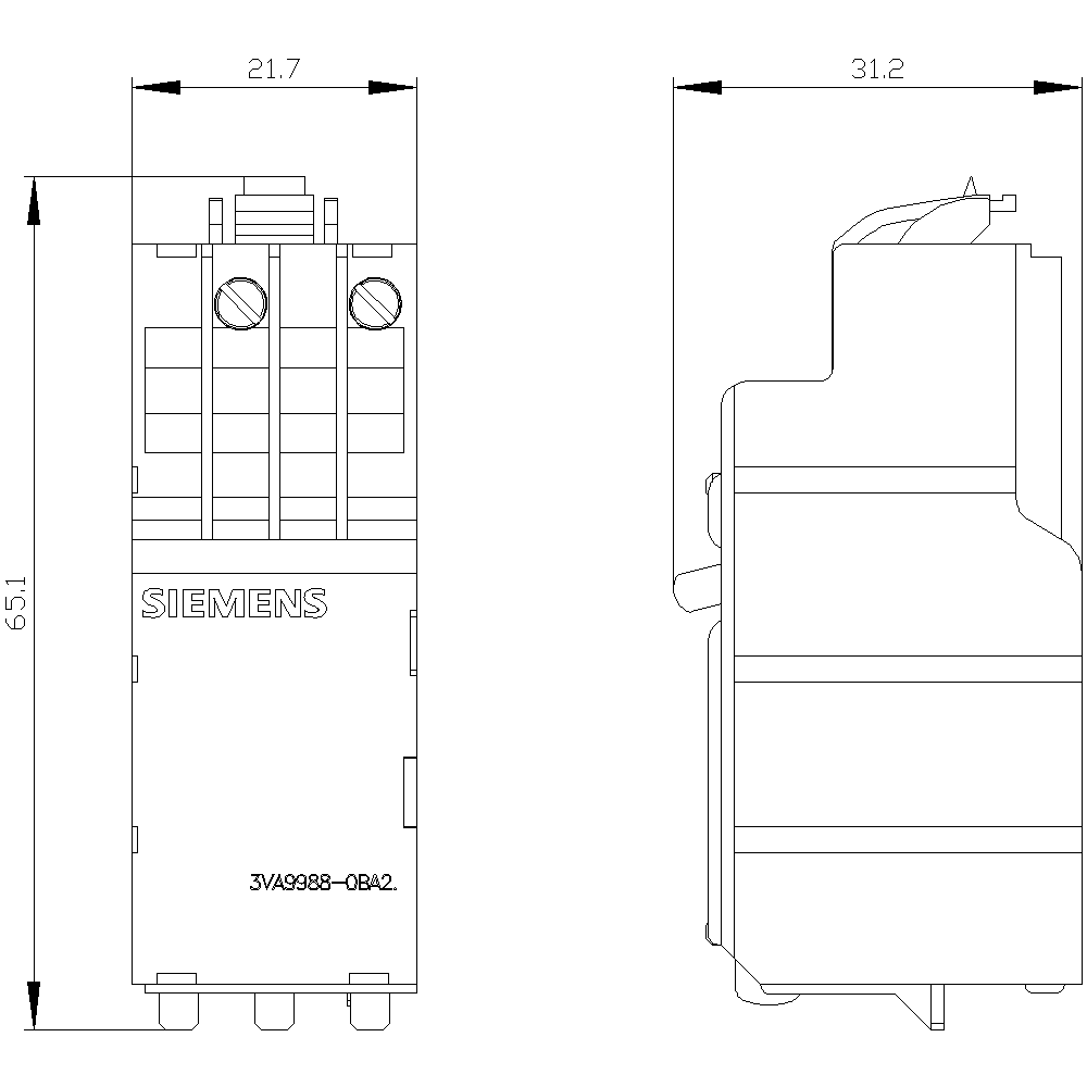 3VA9988-0BA23 Açtırma Bobini Esnek Tip 16-630A