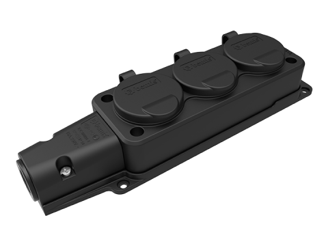 Kauçuk 3lü Grup Priz 1x16A 220V IP54 Kauçuk 3lü Grup Priz 1x16A 220V IP54