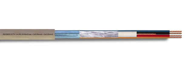 REÇBER Kamera Kablosu Pvc 2x0,22+2x0,50 CCTV-AL4+1 100mt
