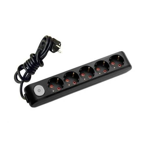 Multi-Let 5li Top. Ç.K Anahtarlı 3mt Siyah Priz Multi-Let 5li Top. Ç.K Anahtarlı 3mt Siyah Priz