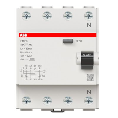 2CSF604088R1400 6 kA, 4P, 40A, 30 mA, AC Tipi 2CSF604088R1400 6 kA, 4P, 40A, 30 mA, AC Tipi