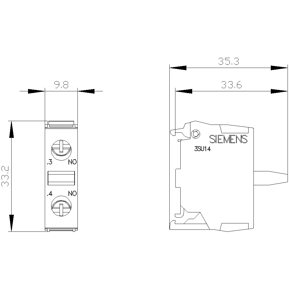 3SU1400-2AA10-1BA0 Kontak Bloğu 1No 3SU1400-2AA10-1BA0 Kontak Bloğu 1No