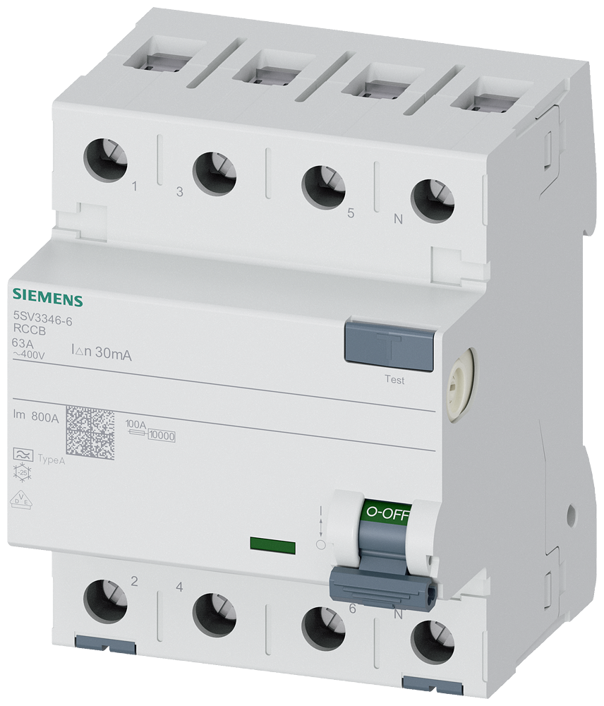 5SV3346-6 Kaçak Akım Rölesi 63A 30mA 400V 3Faz 5SV3346-6 Kaçak Akım Rölesi 63A 30mA 400V 3Faz