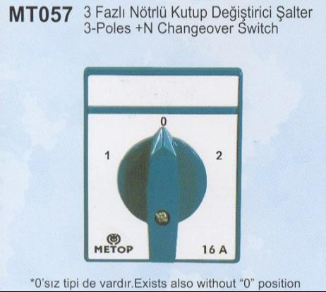 MT057 16A 4 FAZLI KUTUP DEĞİŞTİRCİ ŞALTER 16A MT057 16A 4 FAZLI KUTUP DEĞİŞTİRCİ ŞALTER 16A