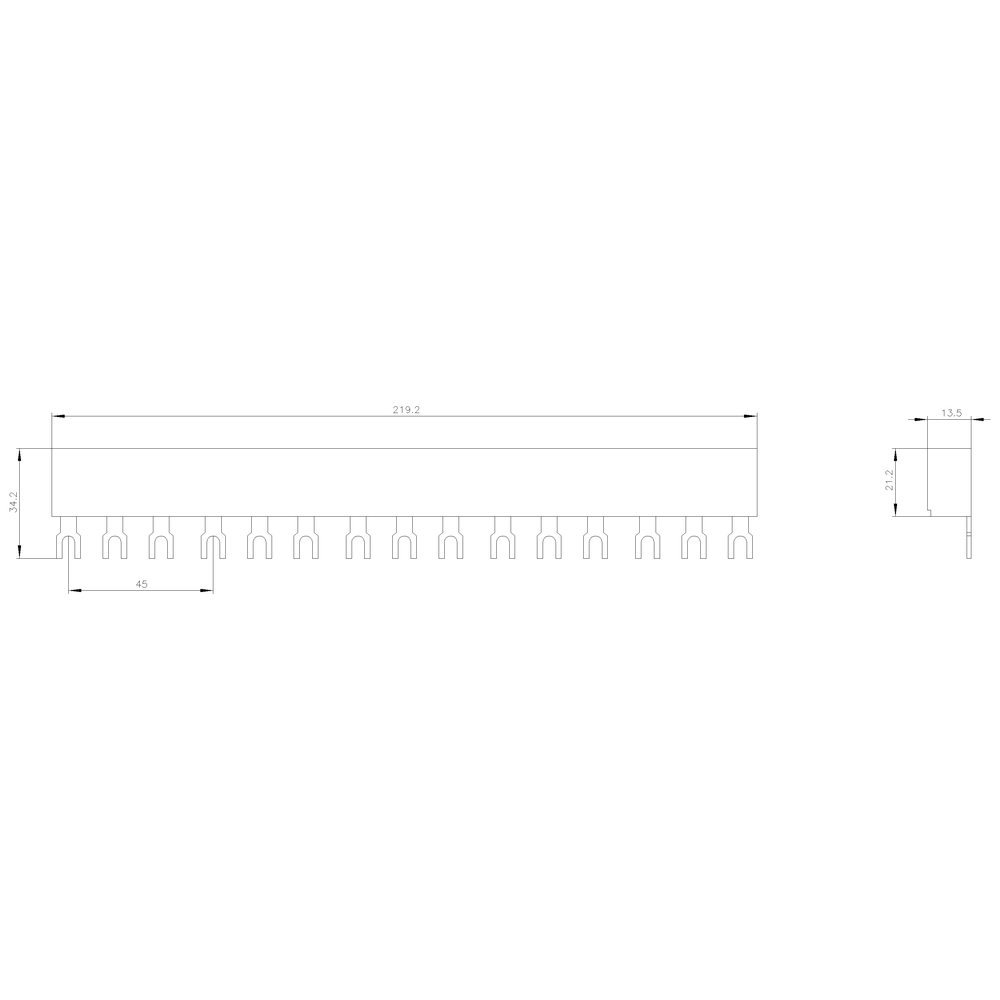 3RV1915-1DB 5Şalter İçin 3Faz Bara Bağlantı 45mm 3RV1915-1DB 5Şalter İçin 3Faz Bara Bağlantı 45mm