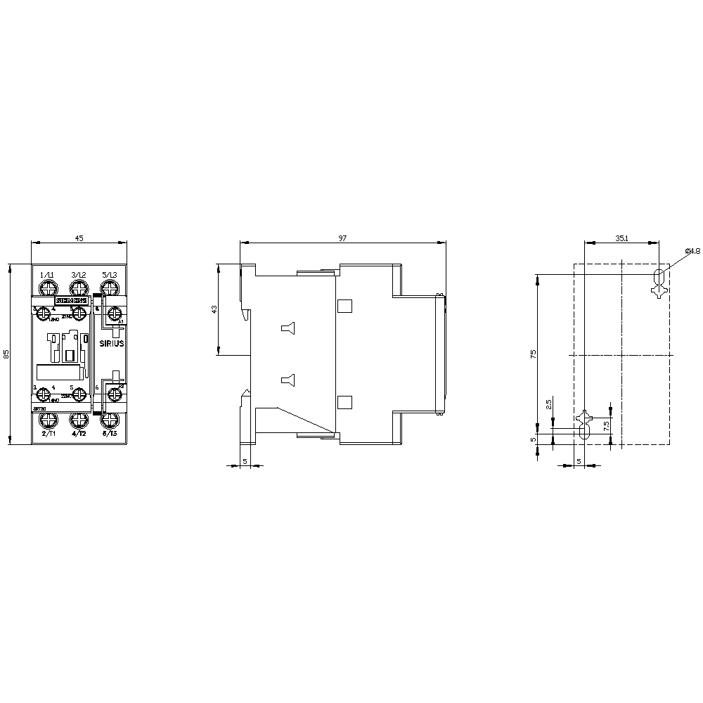 3RT2026-1AF00 Sirius Kontaktör 25A 110V AC 11kW 3RT2026-1AF00 Sirius Kontaktör 25A 110V AC 11kW