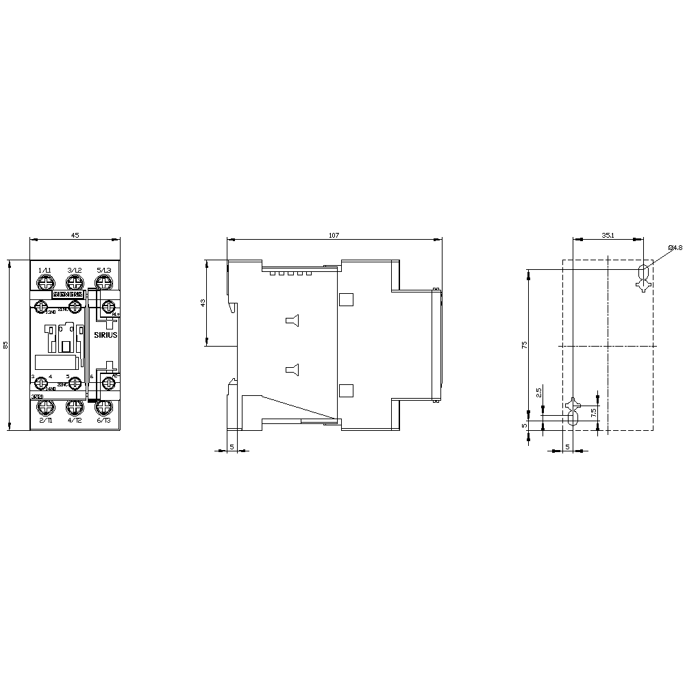 3RT2027-1BB40 Sirius Kontaktör 32A 24V DC 15kW