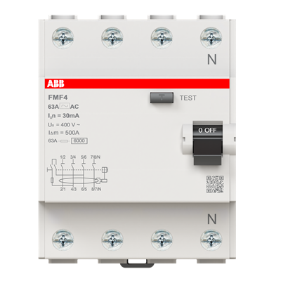 2CSF604088R1630 6 kA, 4P, 63A, 30 mA, AC Tipi 2CSF604088R1630 6 kA, 4P, 63A, 30 mA, AC Tipi
