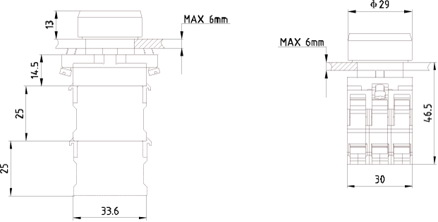 3SB6163-0DB20-1CA0 24V AC/DC 1NC Kır Led Buton