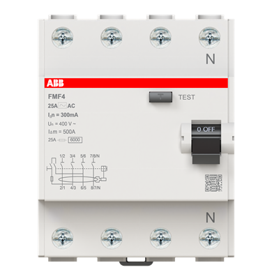 2CSF604088R3250 6 kA, 4P, 25A, 300 mA, AC Tipi 2CSF604088R3250 6 kA, 4P, 25A, 300 mA, AC Tipi